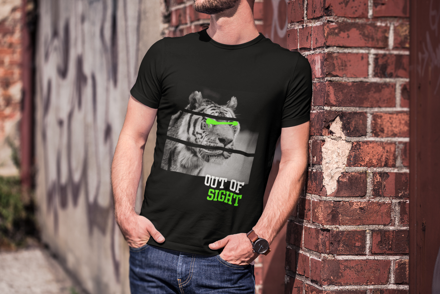 Tiger Sight Men's Classic Front Print T-Shirt