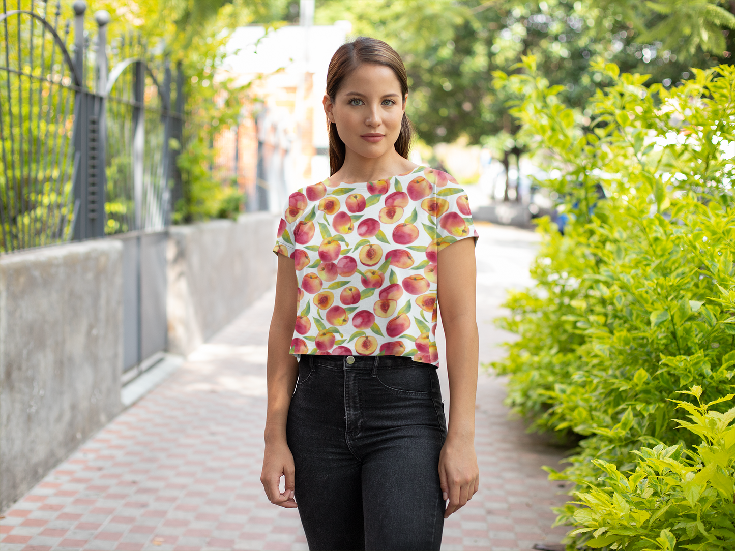 White Peach Women's Crop Top