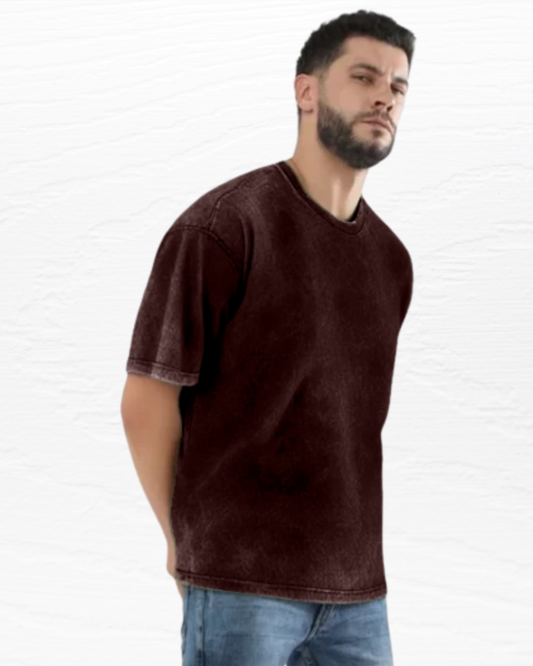 Acid Wash(Maroon) Unisex Oversized T-Shirt