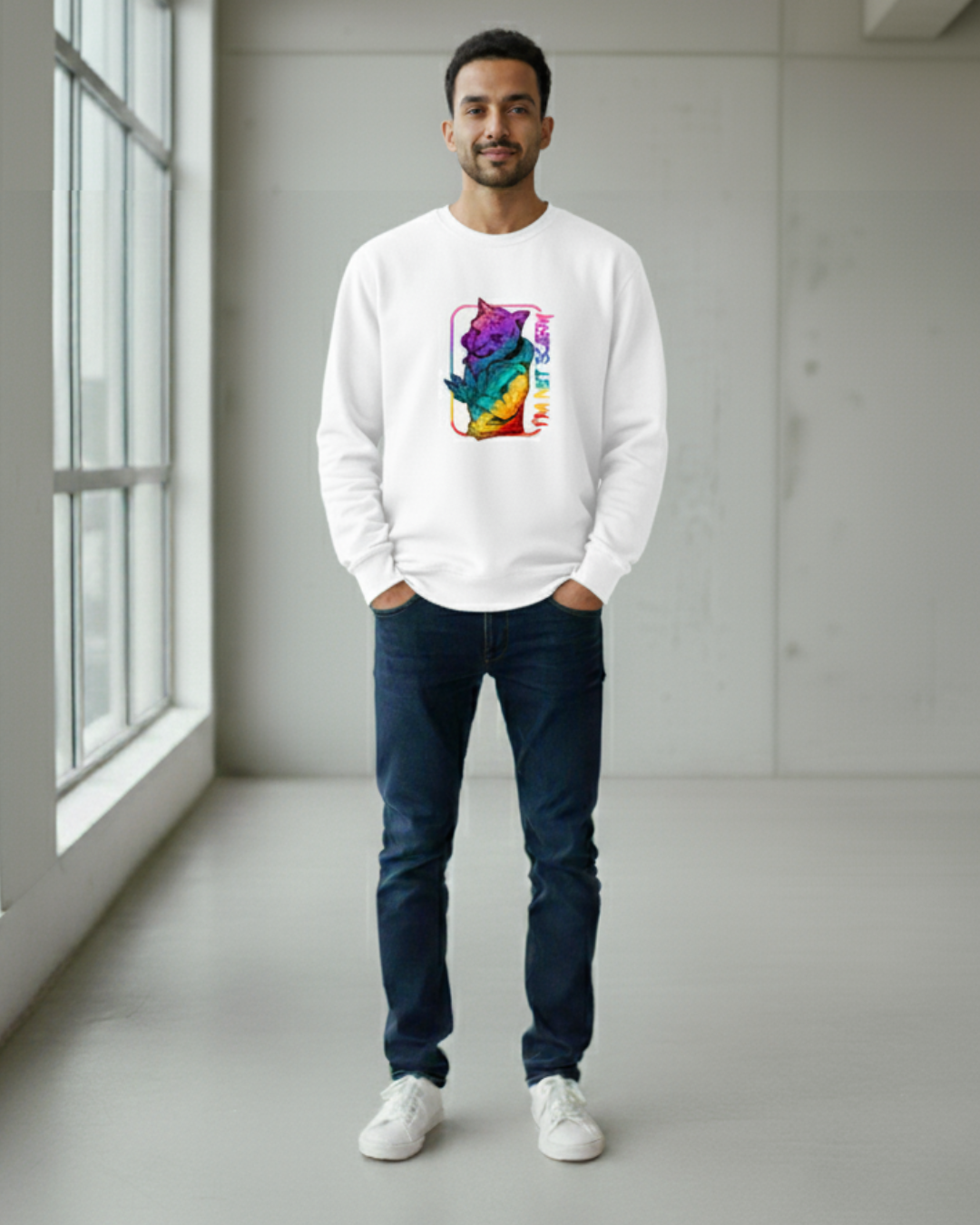 White Solid Unisex Sweatshirt