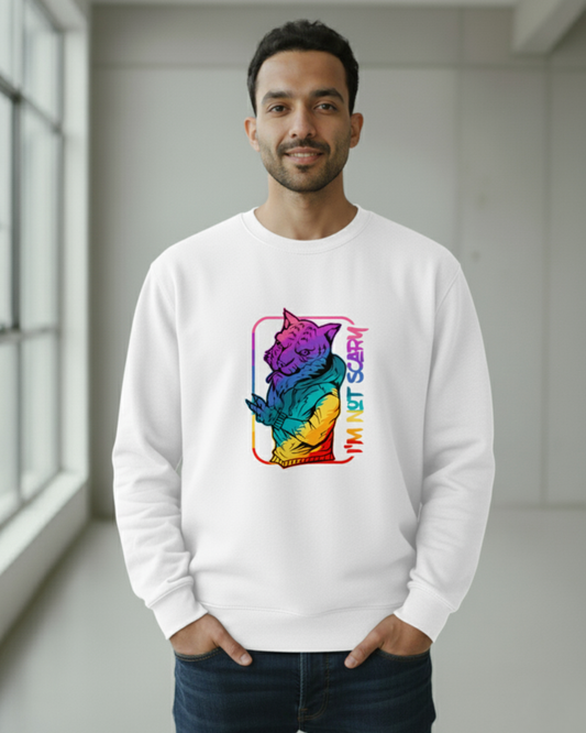 White Solid Unisex Sweatshirt