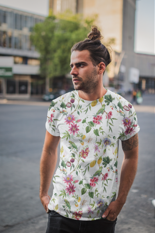 White Branch Men's Classic All Over Print T-Shirt