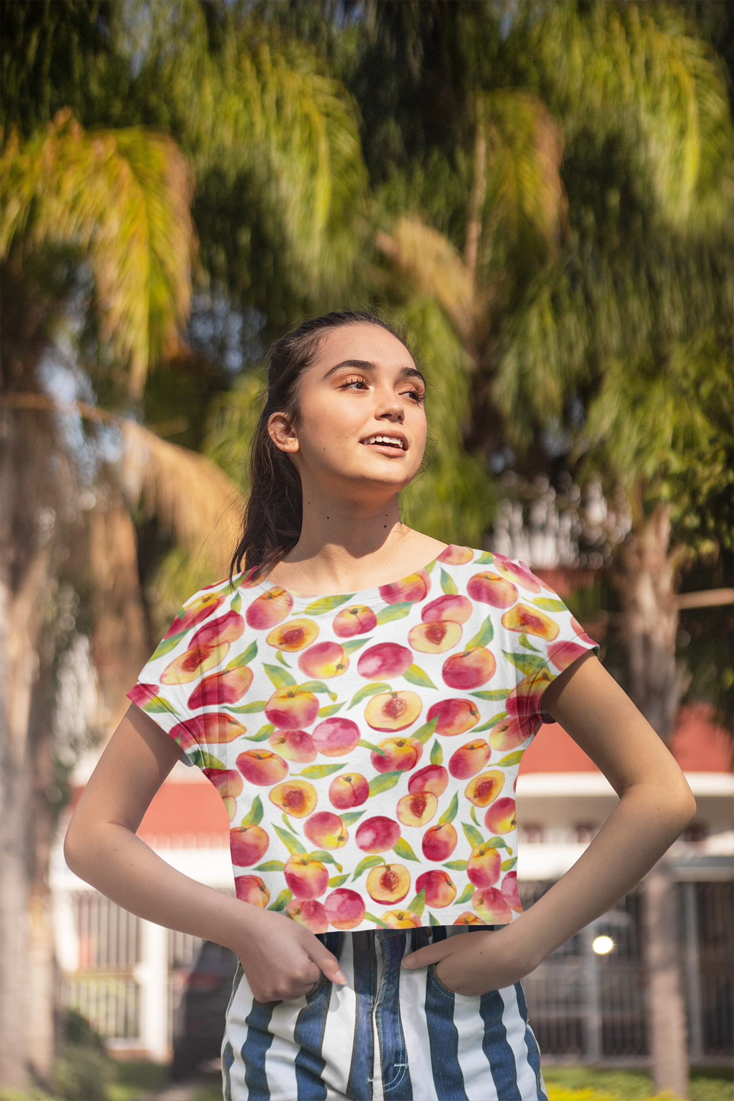 White Peach Women's Crop Top