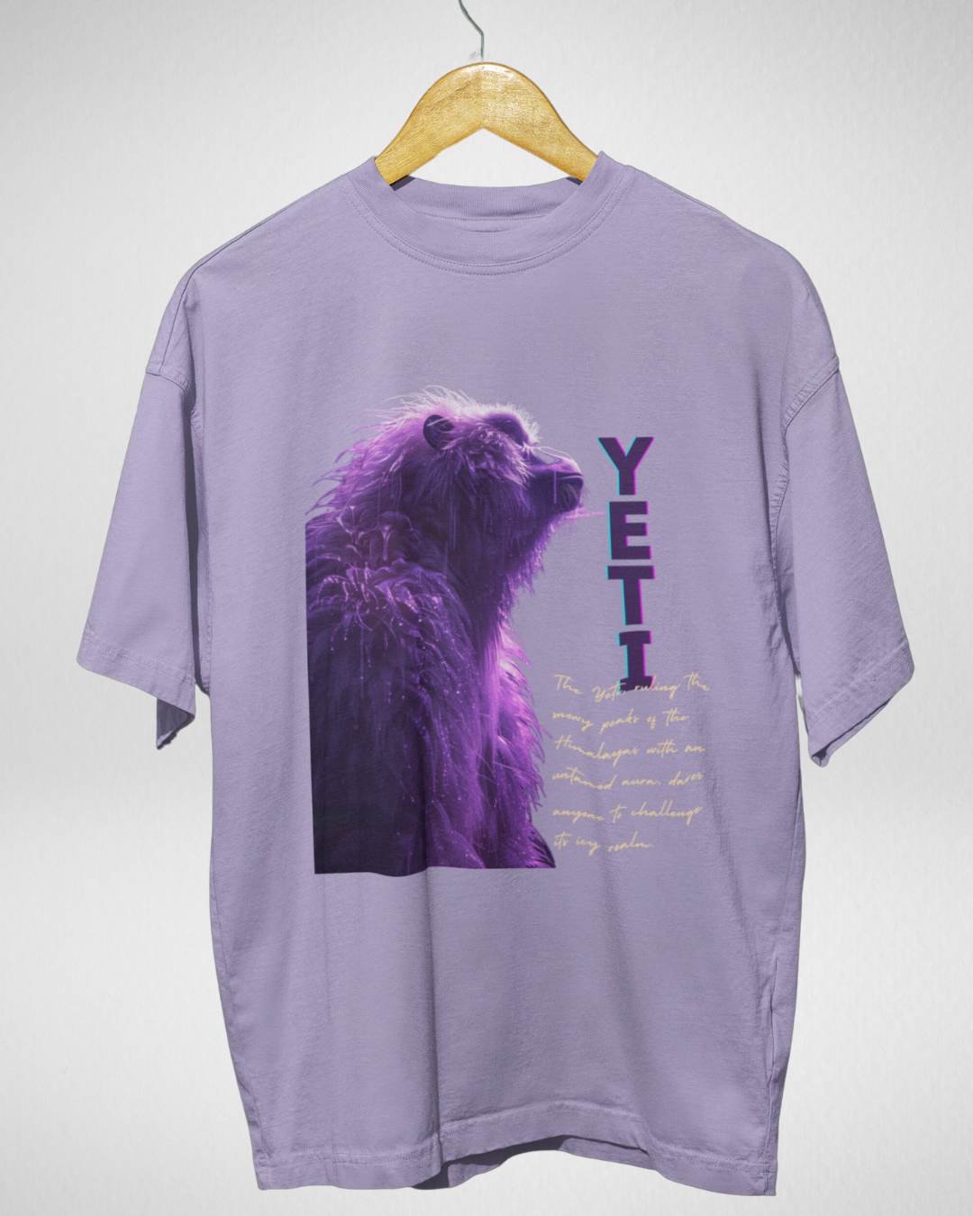 Yeti Unisex Oversized Front Print T-Shirt